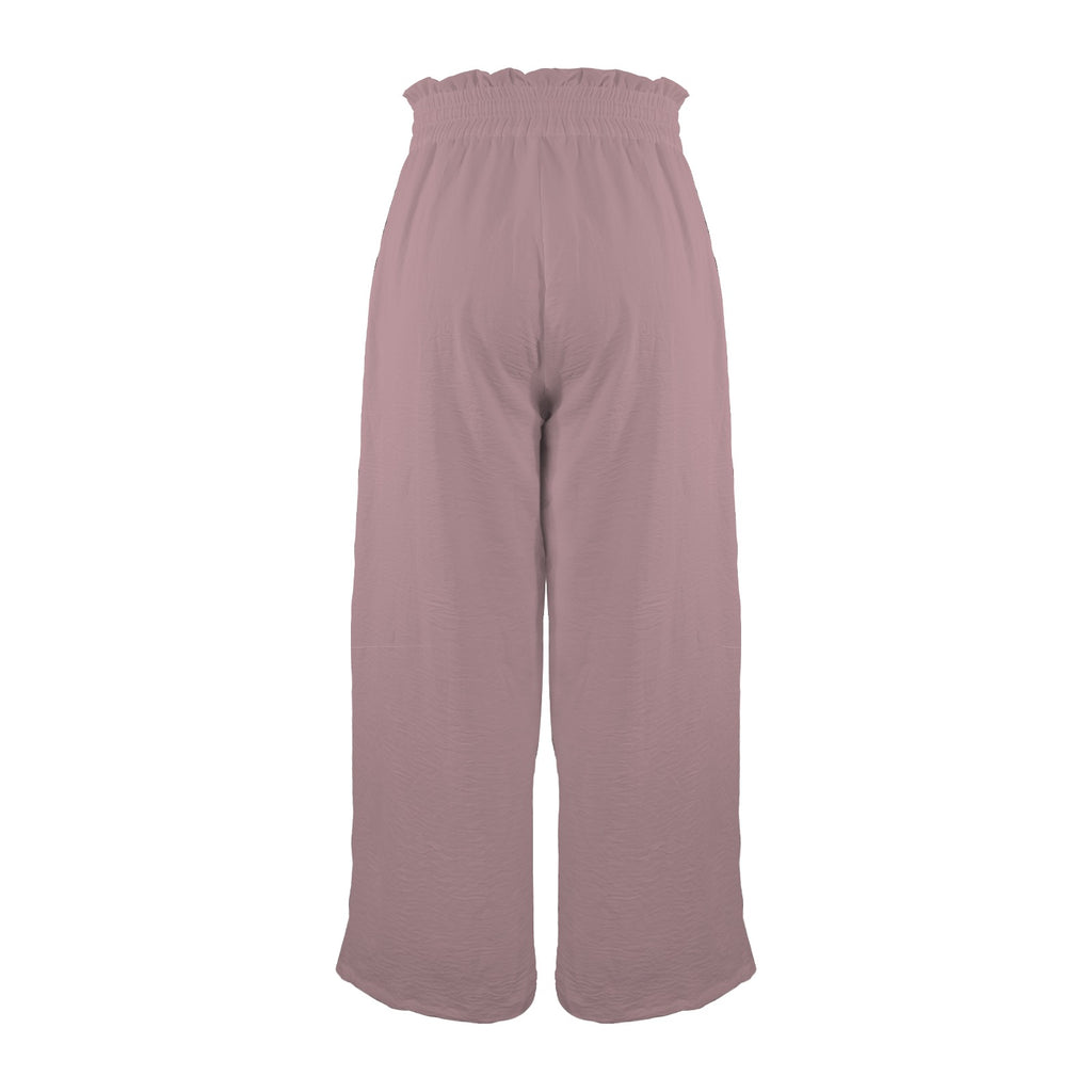 Msrise Msrise by: Msrise Elastic Waist Tether Pockets Wide Leg Pants