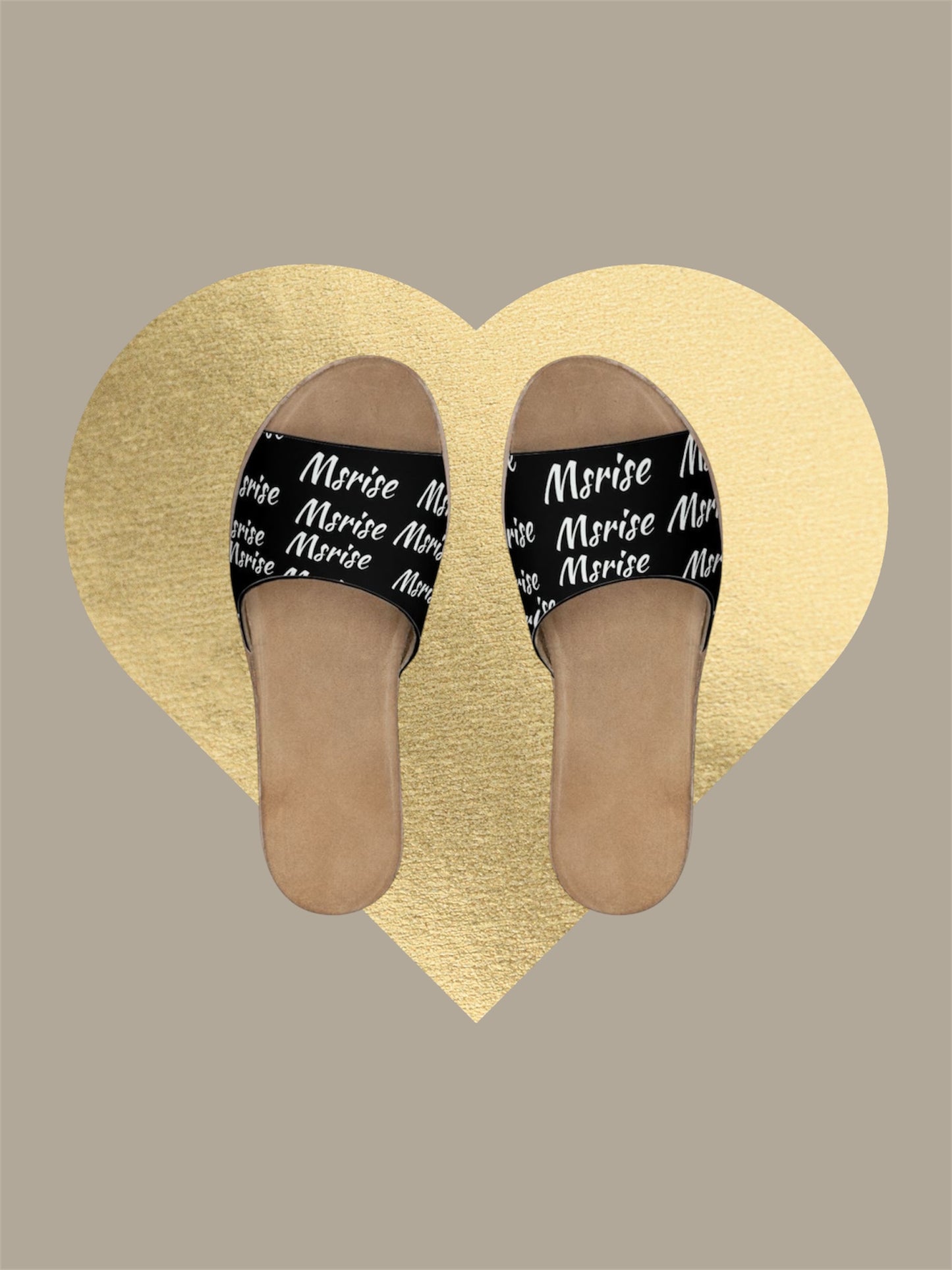 Msrise Msrise by Msrise (BLACK) Leather Strap Outer Slides
