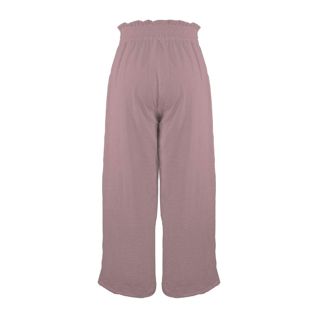 Msrise Msrise by: Msrise Elastic Waist Tether Pockets Wide Leg Pants