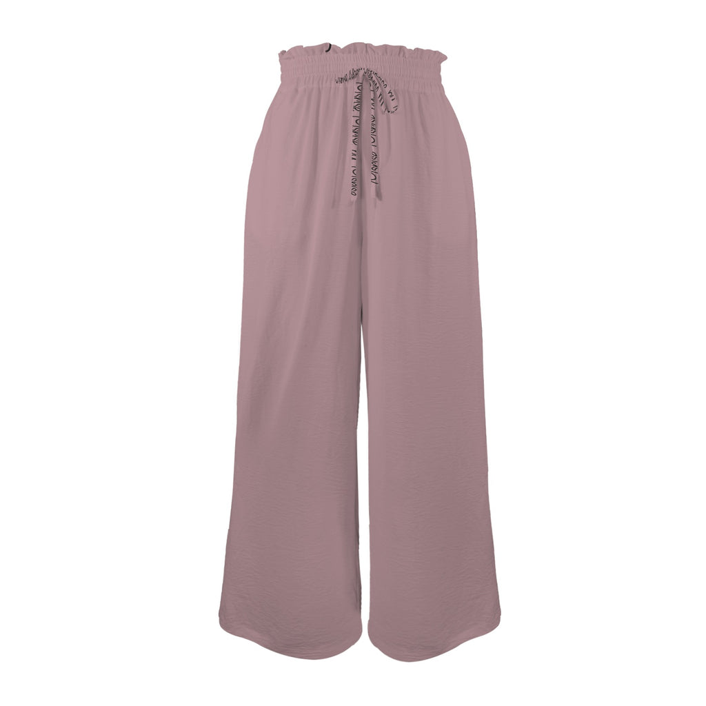 Msrise Msrise by: Msrise Elastic Waist Tether Pockets Wide Leg Pants