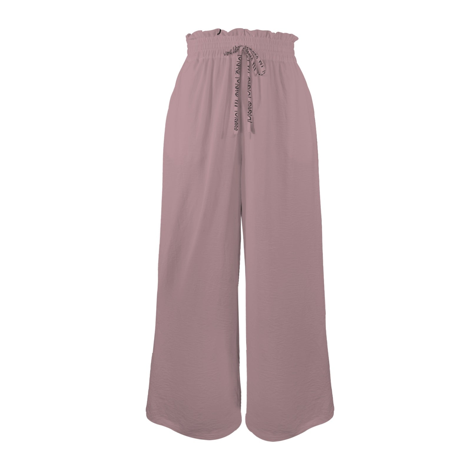 Msrise Msrise by: Msrise Elastic Waist Tether Pockets Wide Leg Pants